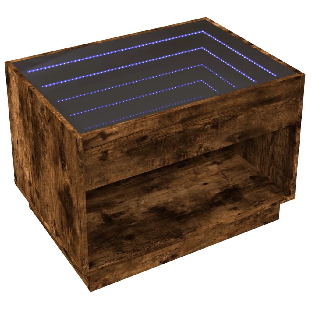 vidaXL vidaXL Coffee Table 70x50x50 Cm Infinity LED Mirror RGB Lighting For Living Room - Coffee Table