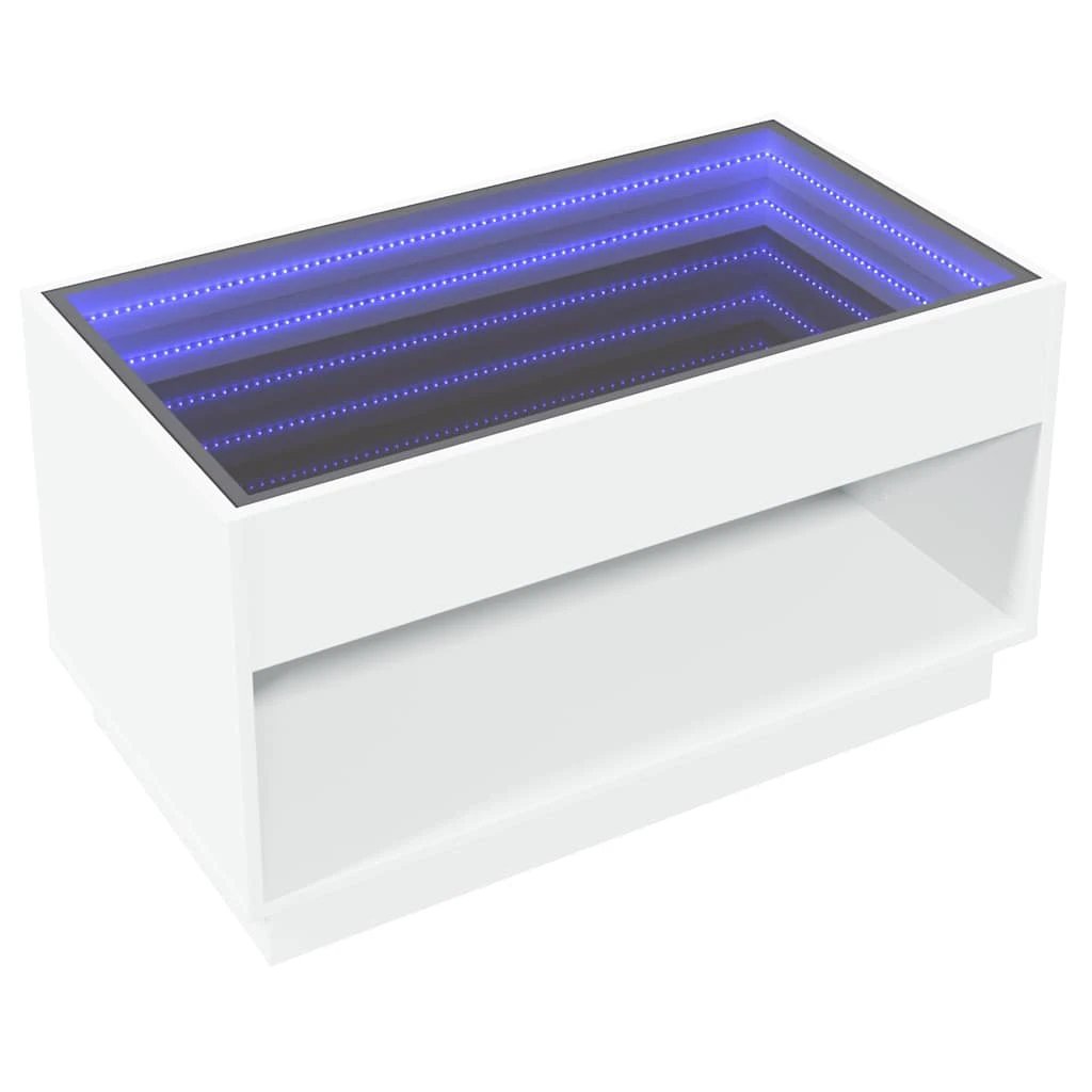 vidaXL Coffee Table 90x50x50 cm Infinity LED Mirror for Modern Living Room Decor by vidaXL