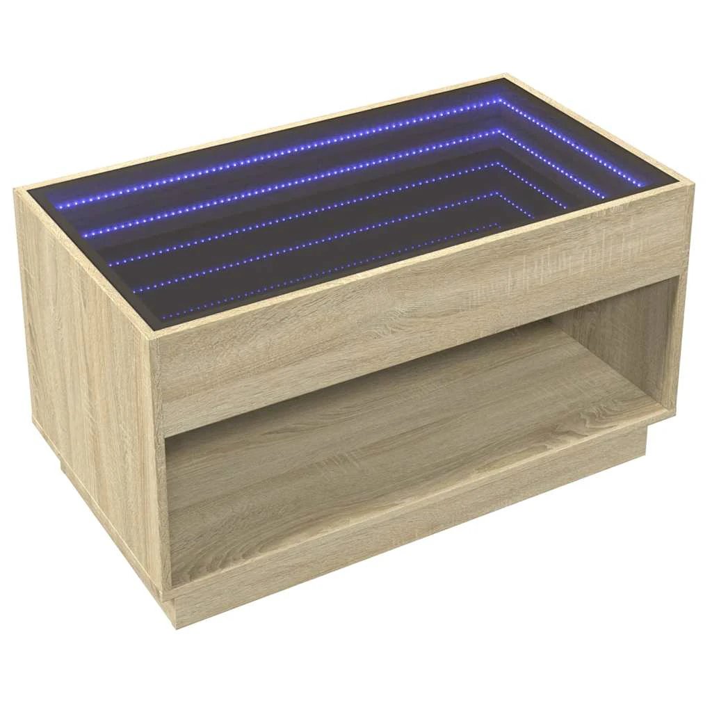 vidaXL Coffee Table 90x50x50cm LED Infinity Mirror by vidaXL
