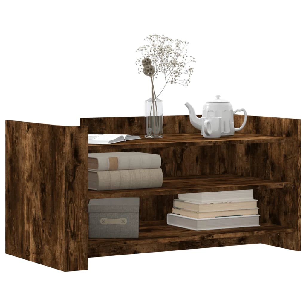 vidaXL Coffee Table 100x50x50 cm Engineered Wood Moisture Resistant Living Room Storage Shelves by vidaXL