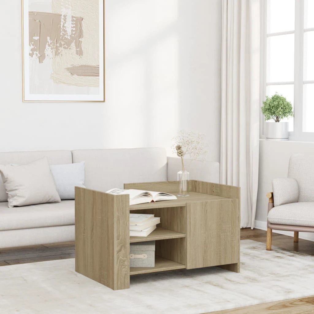 vidaXL vidaXL Coffee Table 80x50x50 cm Engineered Wood With Storage Modern Living Room Decor - Coffee Table