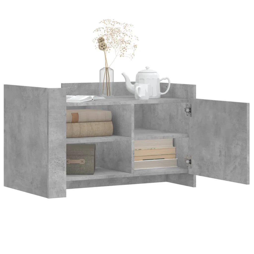 vidaXL VidaXL Concrete Gray Coffee Table 80x50x50 Cm Engineered Wood Storage Shelf Moisture Resistant Living Room - Coffee Table