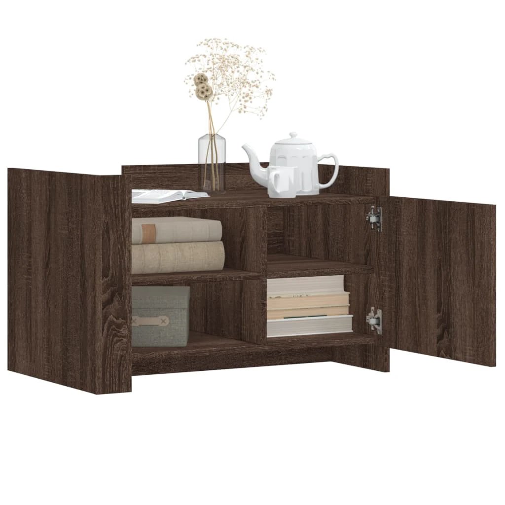 vidaXL VidaXL Coffee Table 80x50x50 cm Engineered Wood With Storage Shelves For Living Room - Coffee Table