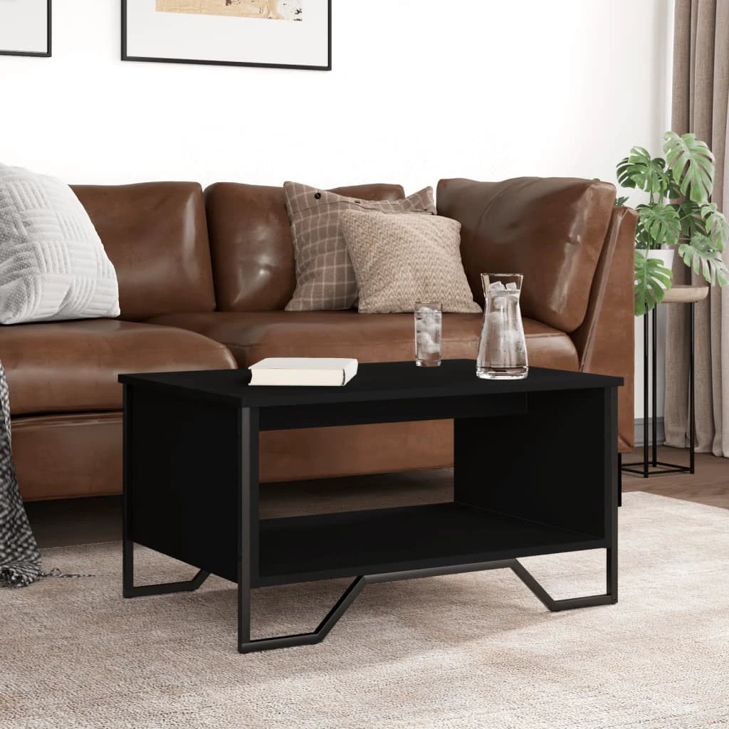 VidaXL Coffee Table 75x51x40 Cm Engineered Wood With Storage Shelf For Living Room by vidaXL