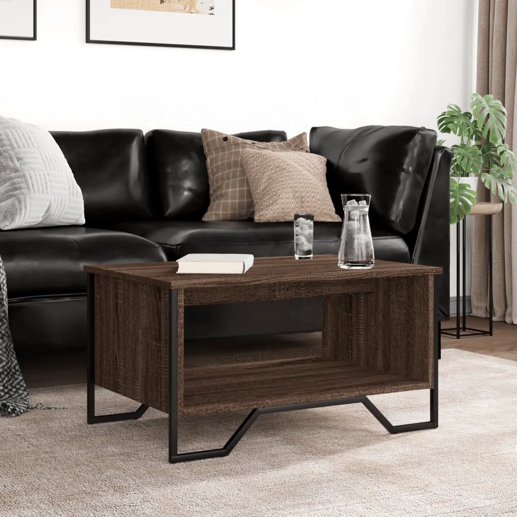 vidaXL VidaXL Coffee Table 75x51x40 cm Engineered Wood Open Shelf for Living Room Decor - Coffee Table