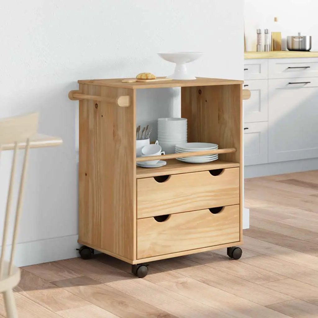 vidaXL Kitchen Trolley OTTA 59x45x80 cm Solid Wood Pine - from vidaXL