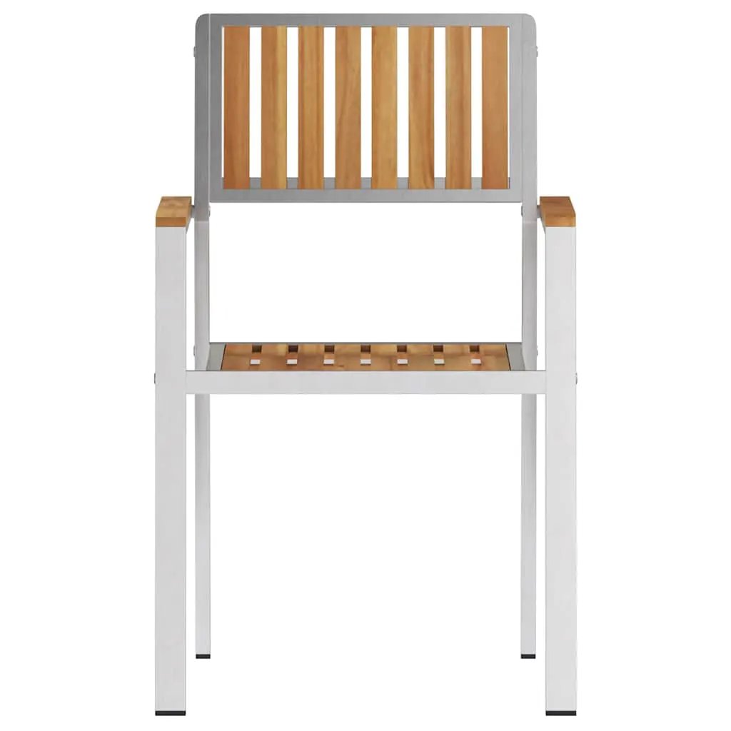 vidaXL vidaXL Garden Chair 2 pcs Brown 56 x 54.5 x 87 cm Solid Teak Wood -