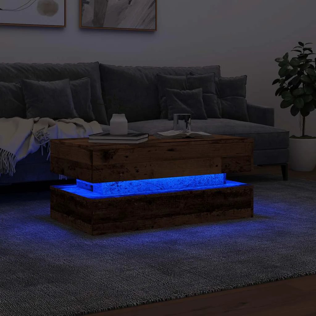 VidaXL Coffee Table 90x50x40 cm LED Living Room by vidaXL
