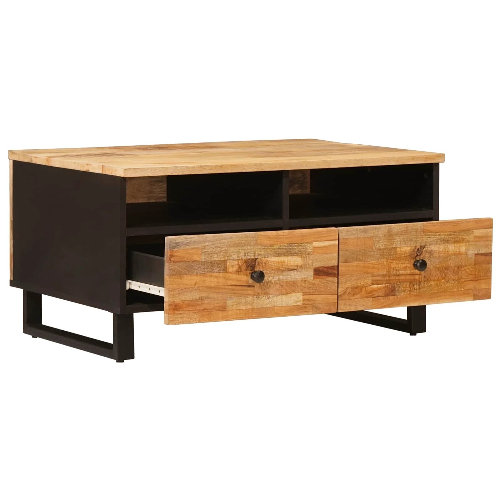 VidaXL Coffee Table 80 x 54 x 40 cm Solid Mango Wood Drawer Centerpiece for Modern Living Rooms by vidaXL