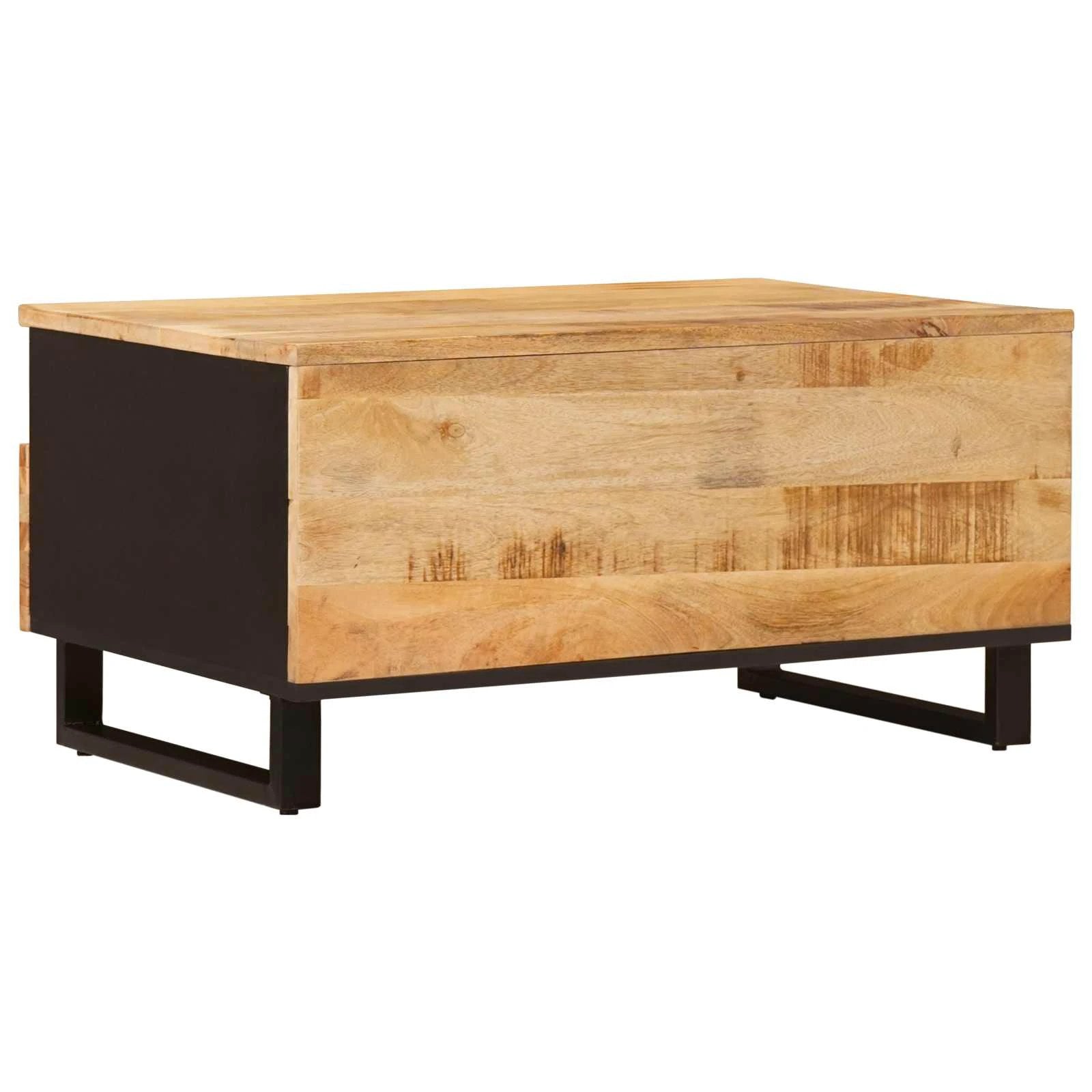 VidaXL Coffee Table 80 x 54 x 40 cm Solid Mango Wood Drawer Centerpiece for Modern Living Rooms by vidaXL