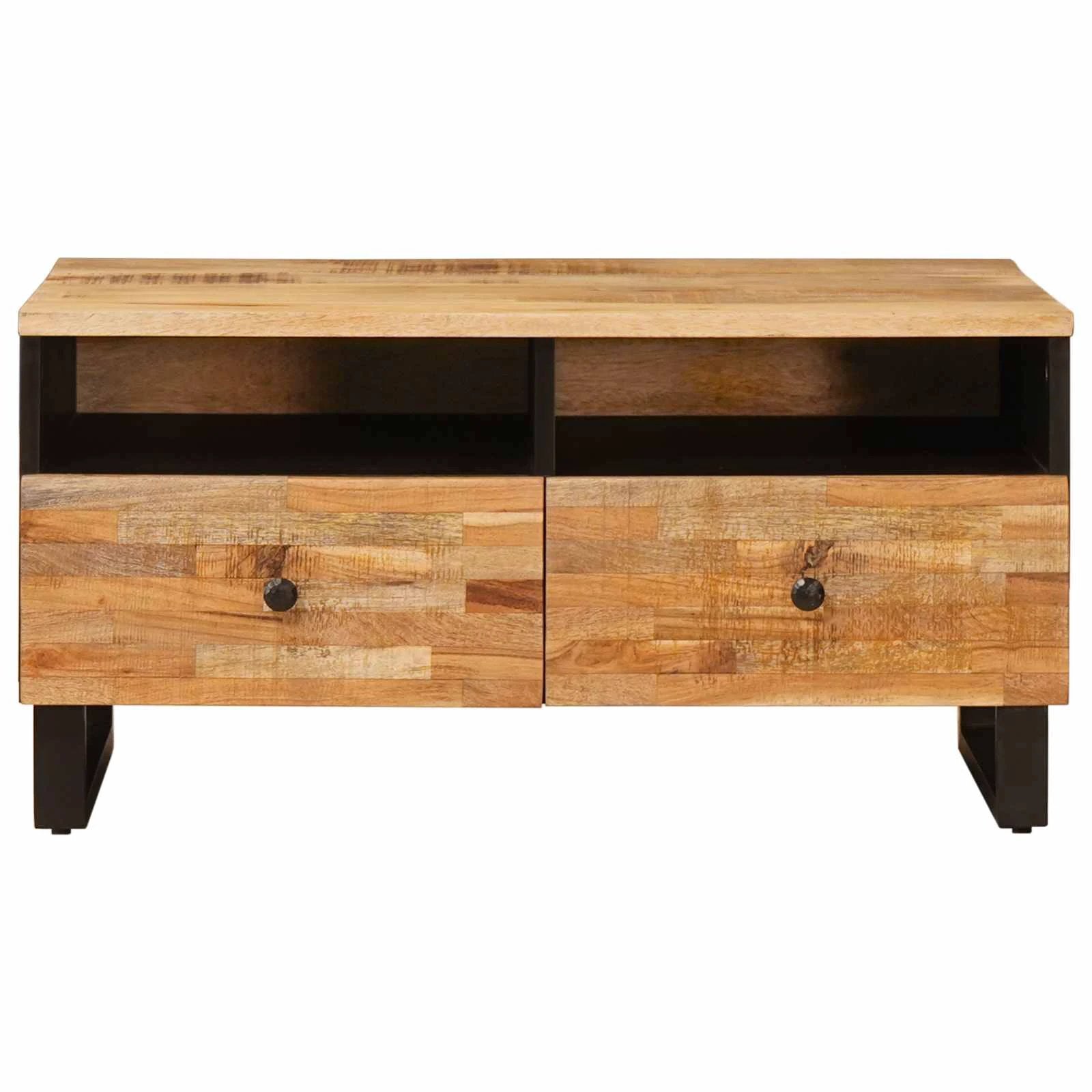 VidaXL Coffee Table 80 x 54 x 40 cm Solid Mango Wood Drawer Centerpiece for Modern Living Rooms by vidaXL