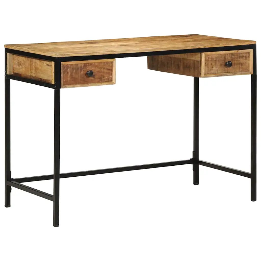 vidaXL vidaXL Writing Desk Brown 105 x 50 x 75 cm Solid Mango Wood and Metal - Desk