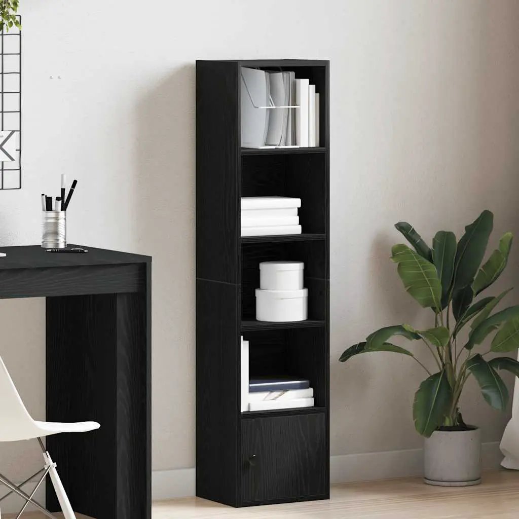 vidaXL vidaXL Bookcase Black Oak 31x24x127 cm Engineered Wood - Bookcase