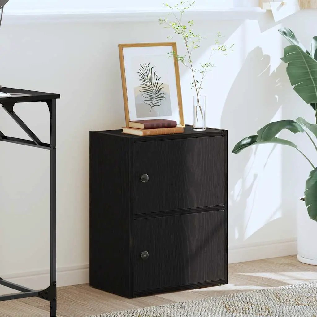 vidaXL vidaXL Bookcase Black Oak 40x24x52 cm Engineered Wood - Bookcase