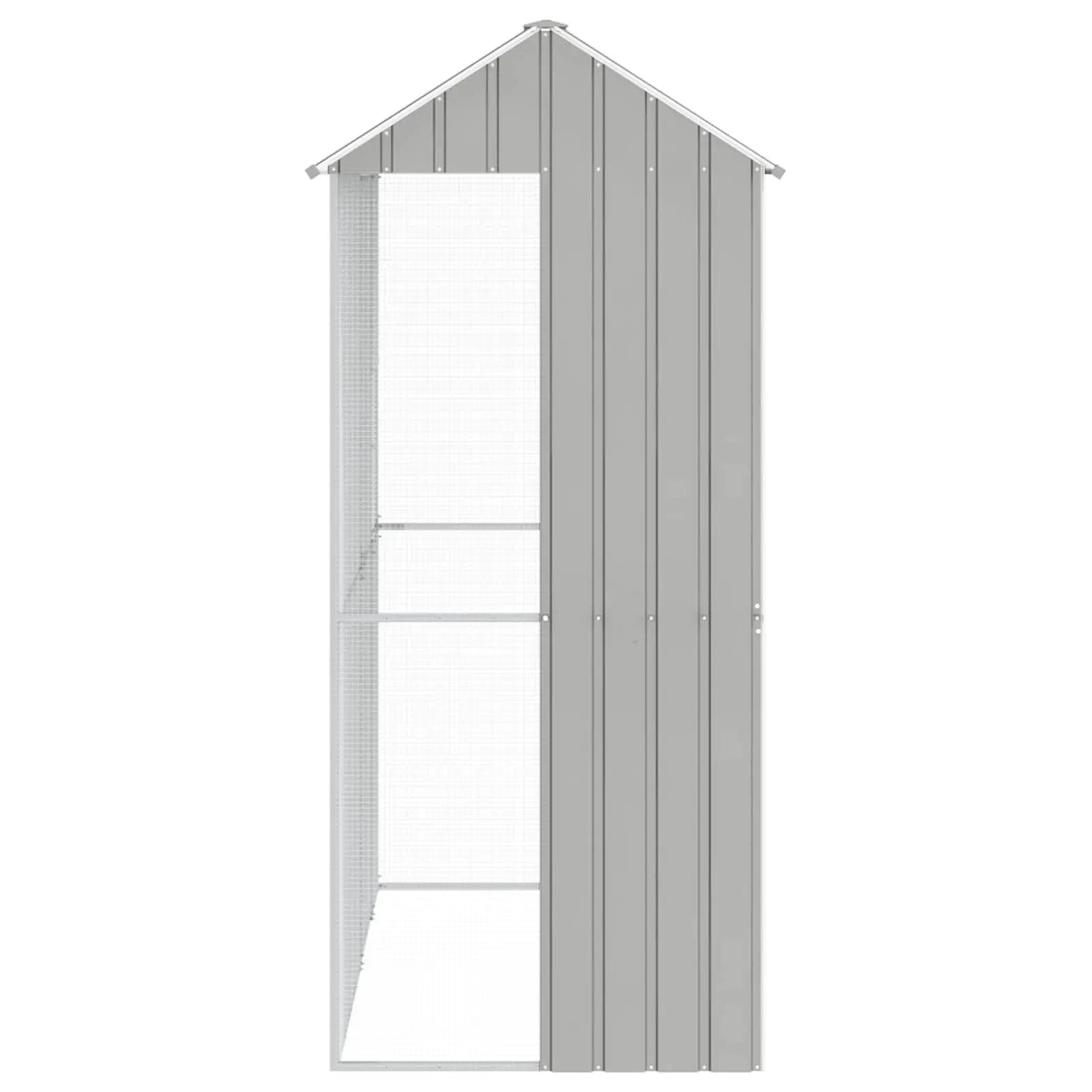 vidaXL vidaXL Bird Cage with Storage Grey 215 x 110 x 247 cm Galvanised Steel - Bird Cage