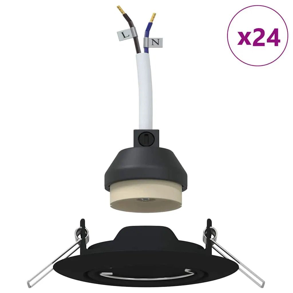 vidaXL vidaXL Spotlight 24 pcs Black 9 x 9 x 2.5 cm Metal - Spotlight
