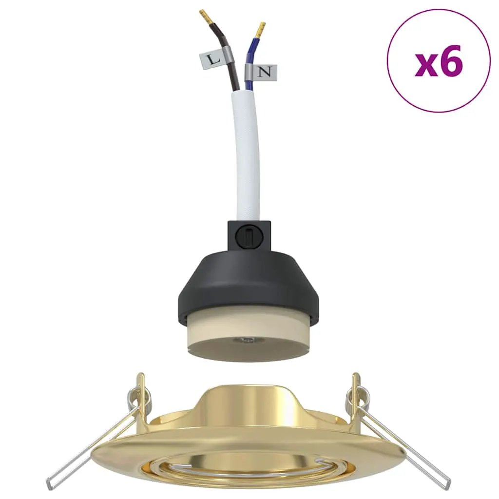 vidaXL vidaXL Spotlight 6 pcs Gold 9 x 9 x 2.5 cm Metal - Spotlight