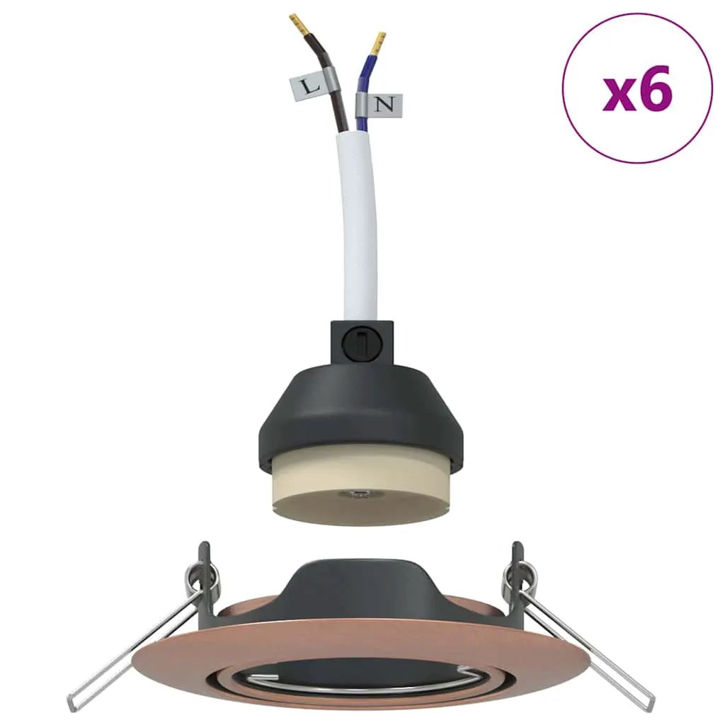 vidaXL vidaXL Spotlight 6 pcs Copper 9 x 9 x 2.5 cm Metal - Spotlight