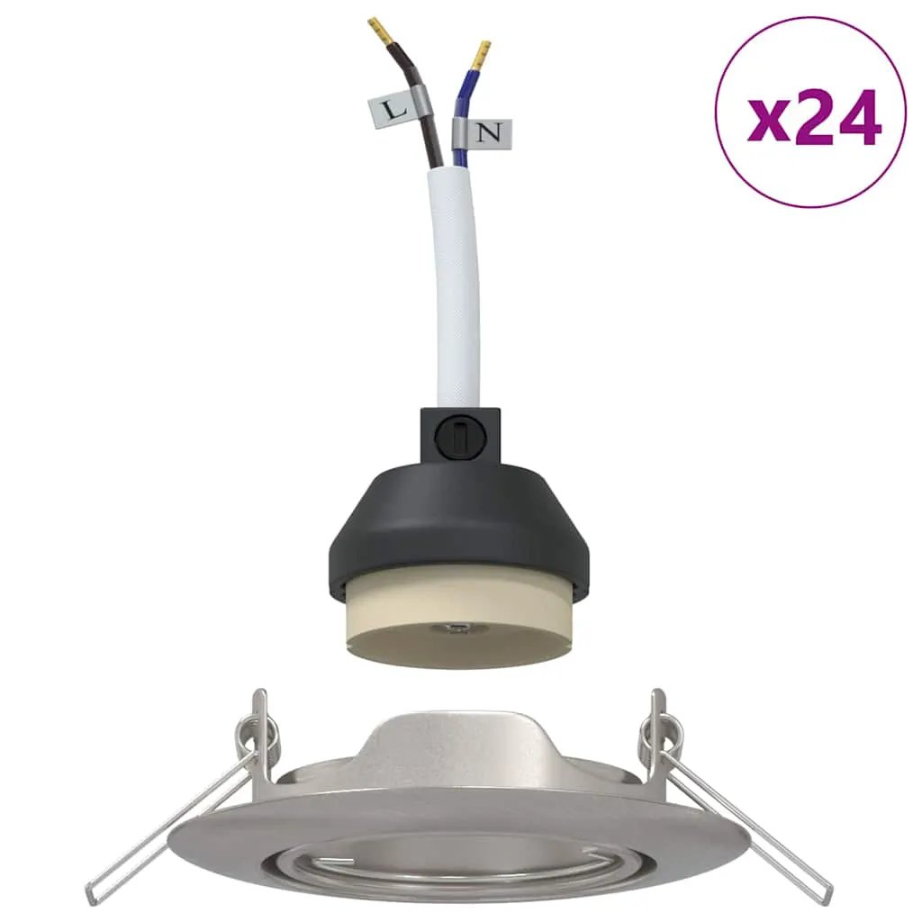 vidaXL vidaXL Spotlight 24 pcs Silver 9 x 9 x 2.5 cm Metal - Spotlight