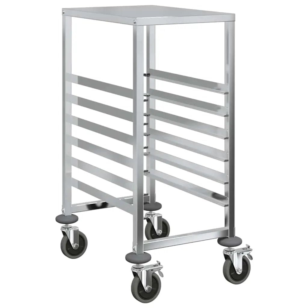 vidaXL Tray Trolley with 6 GN Containers 39x55x87 cm Stainless Steel - from vidaXL