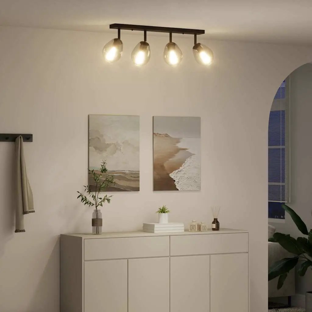 vidaXL vidaXL Ceiling Spotlight Black 73.5 x 13 x 26 cm Glass and Metal - Spotlight