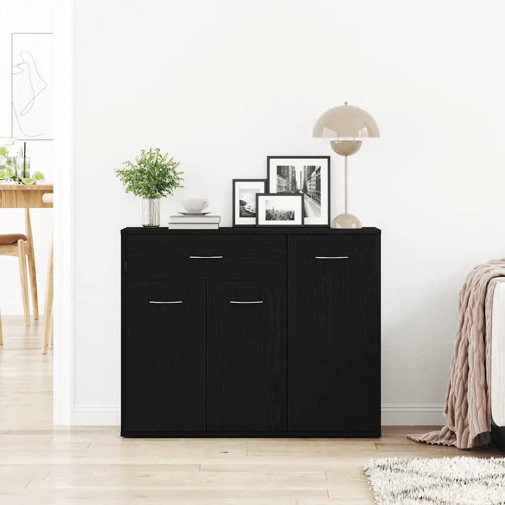 vidaXL vidaXL Sideboard Black Oak 88x30x70 cm Engineered Wood - Sideboard