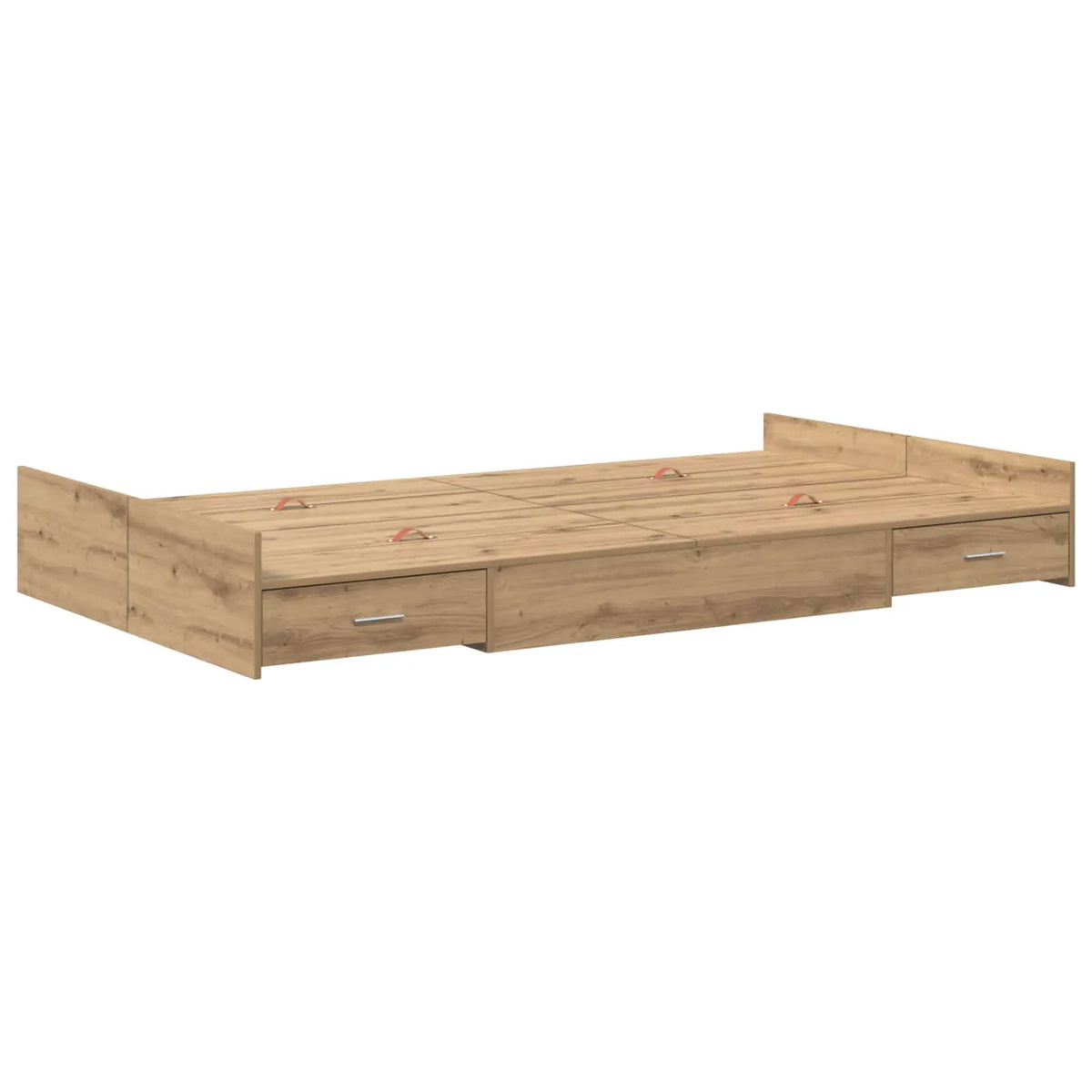 vidaXL Storage Bed Frame Artisan Oak 120 x 200 cm Engineered Wood - from vidaXL