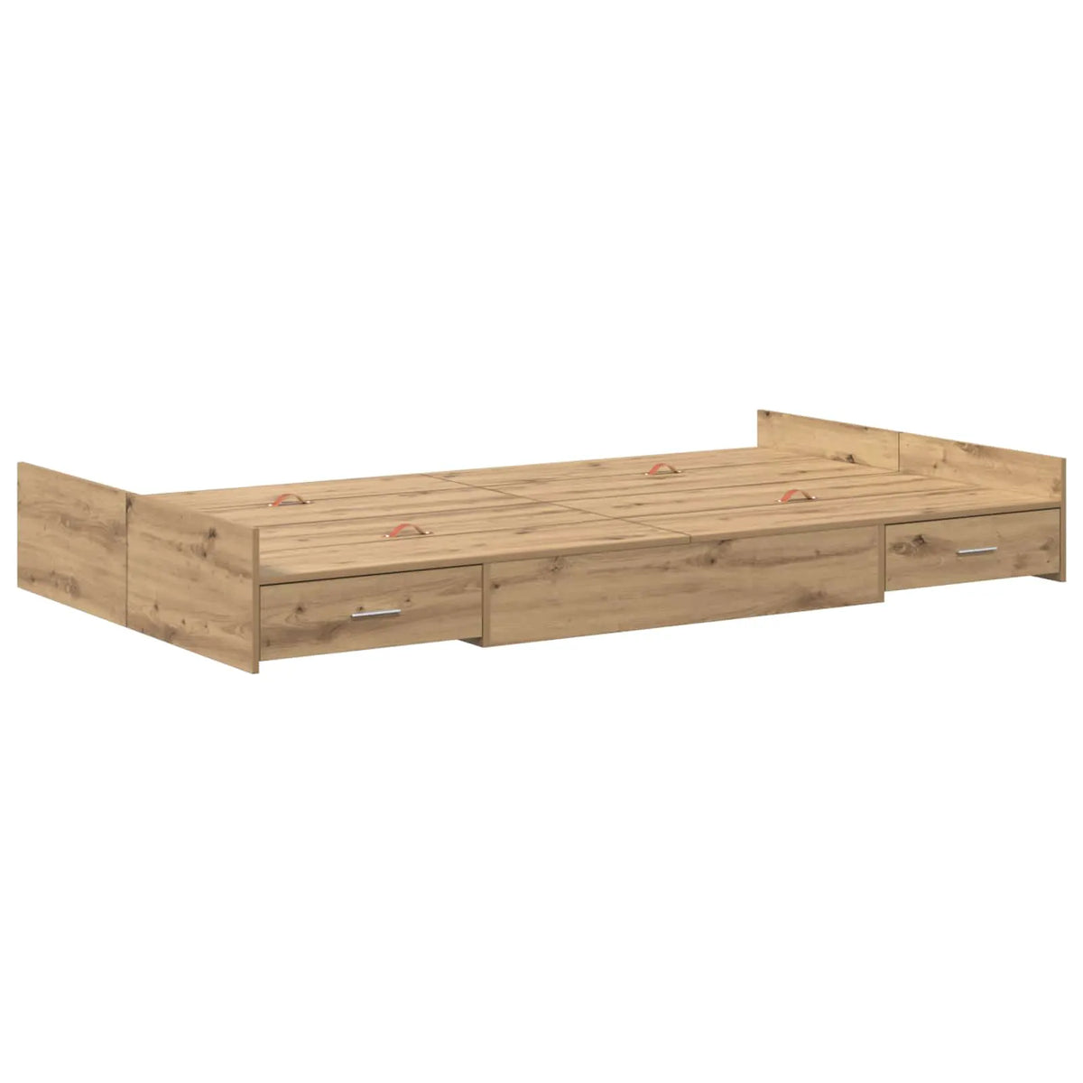vidaXL Storage Bed Frame Artisan Oak 120 x 200 cm Engineered Wood - from vidaXL