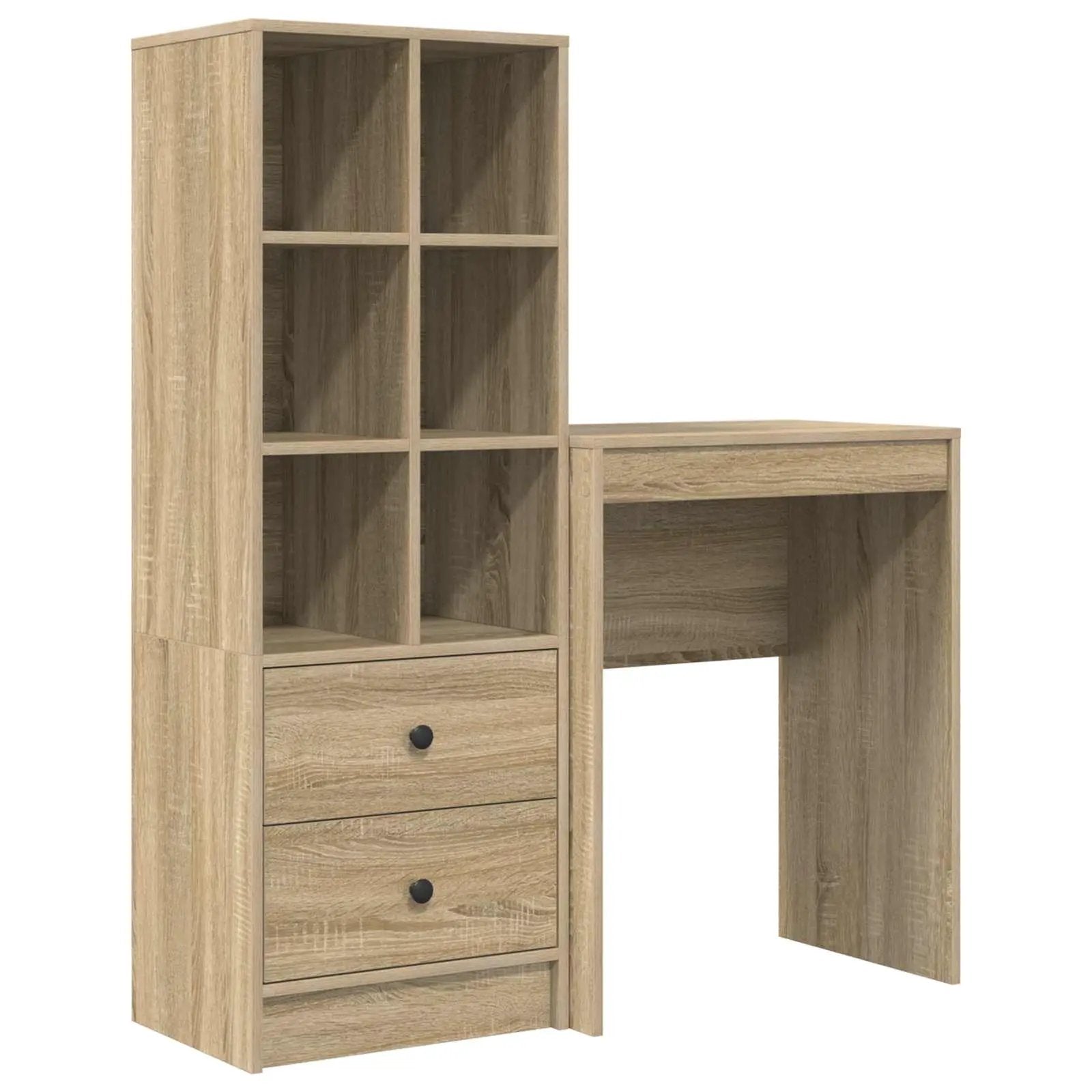 vidaXL vidaXL Desk with Drawer with Shelf with Storage 2 pcs Sonoma Oak - Desk