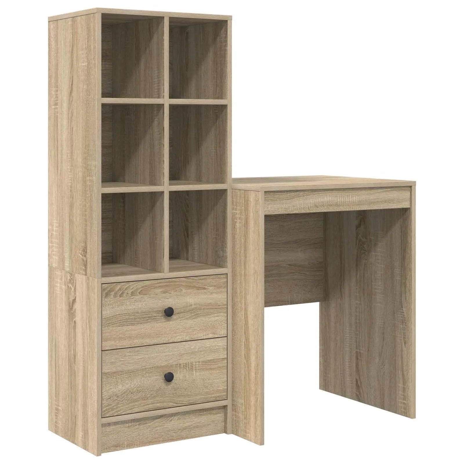 vidaXL vidaXL Desk with Drawer with Shelf with Storage 2 pcs Sonoma Oak - Desk