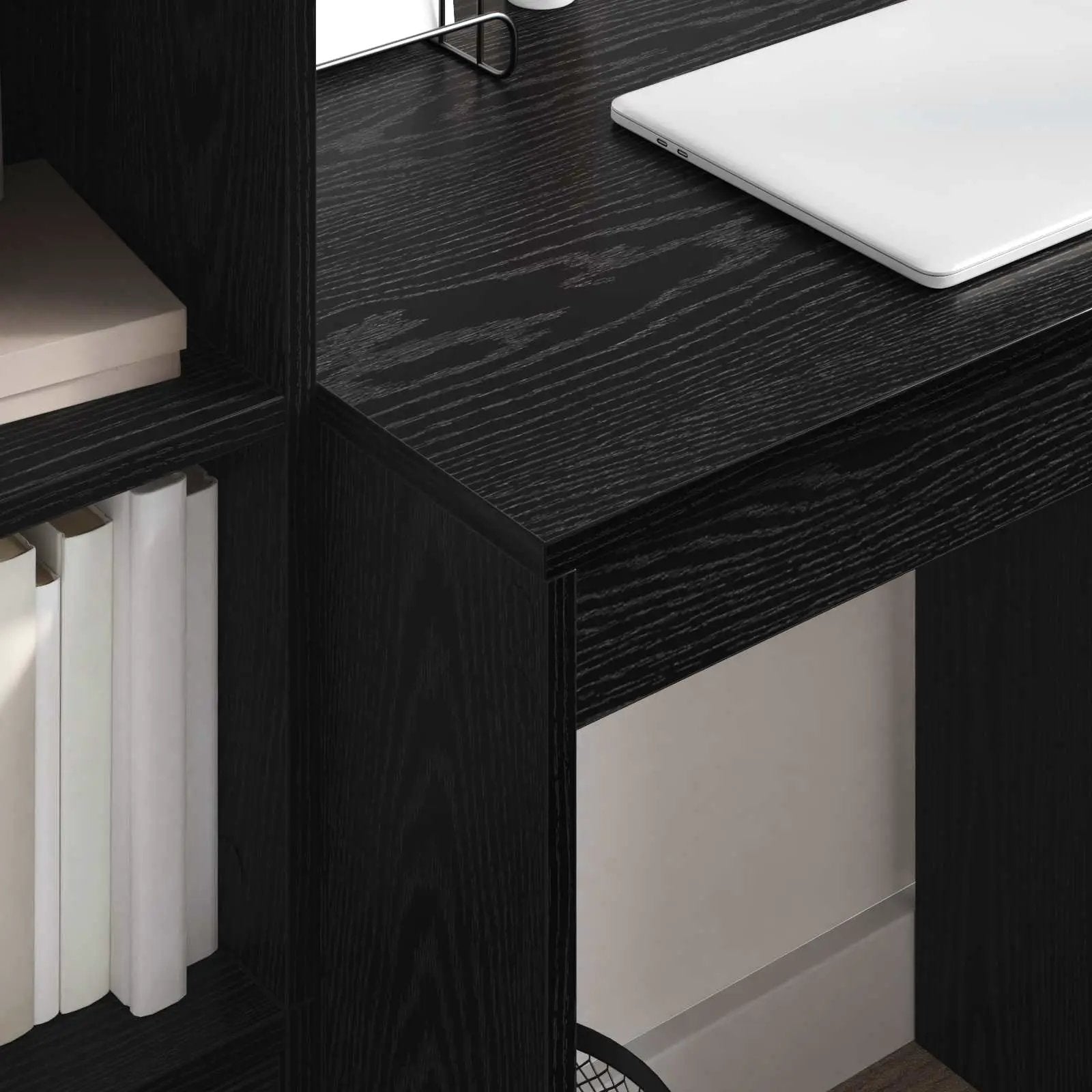 vidaXL vidaXL Desk with Drawer with Shelf with Storage 2 pcs Black Oak - Desk