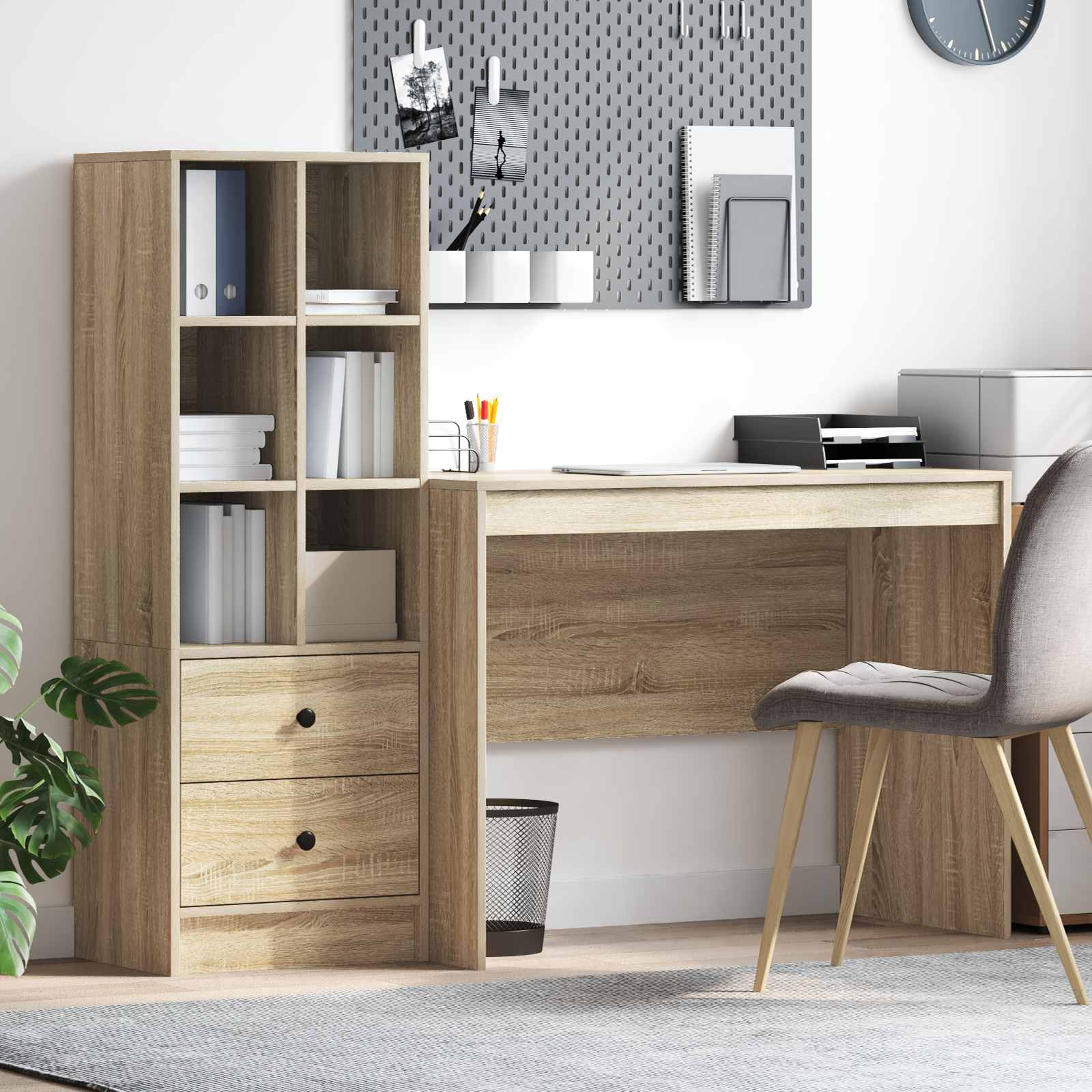 vidaXL vidaXL Desk with Drawer 2 pcs Sonoma Oak - Desk