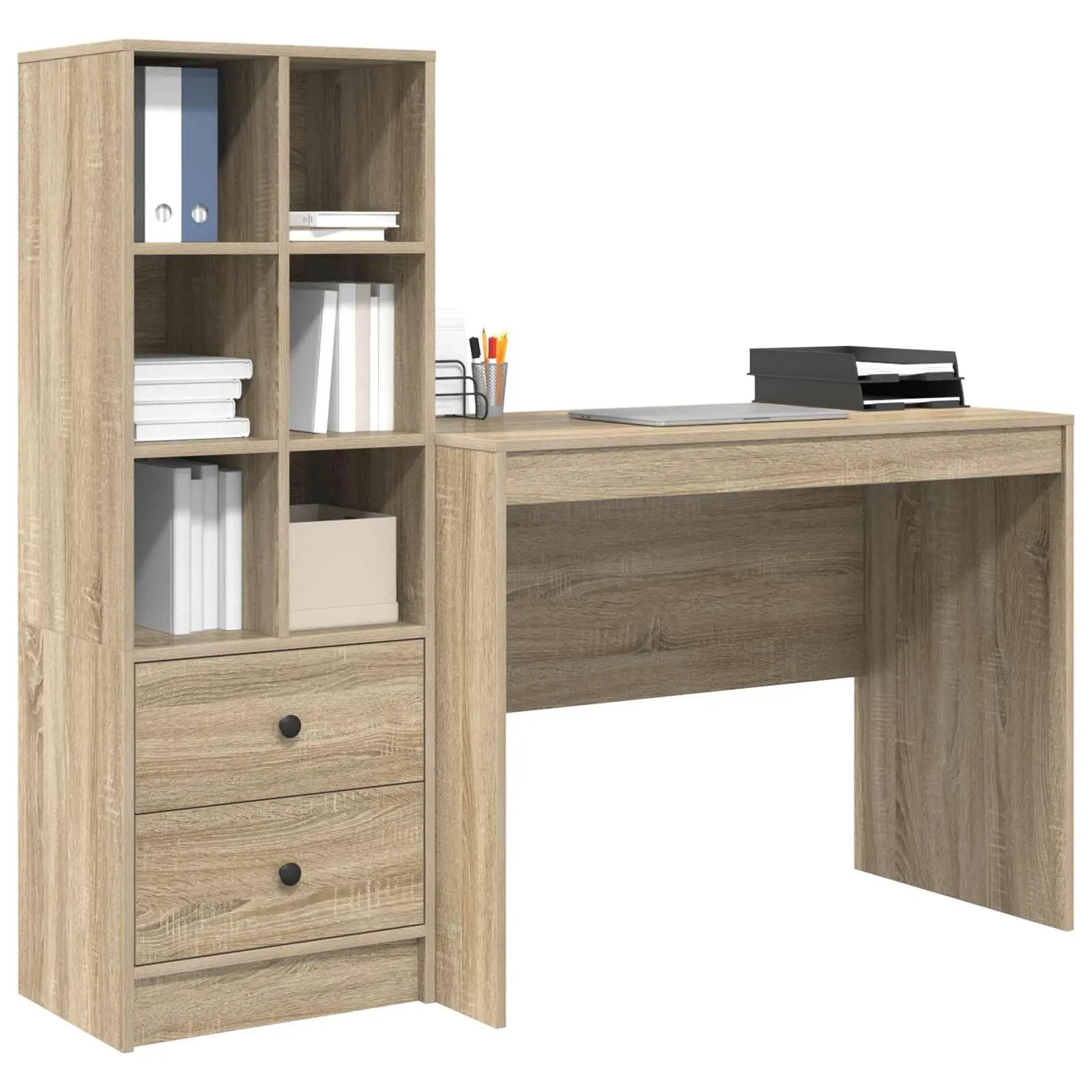 vidaXL vidaXL Desk with Drawer 2 pcs Sonoma Oak - Desk