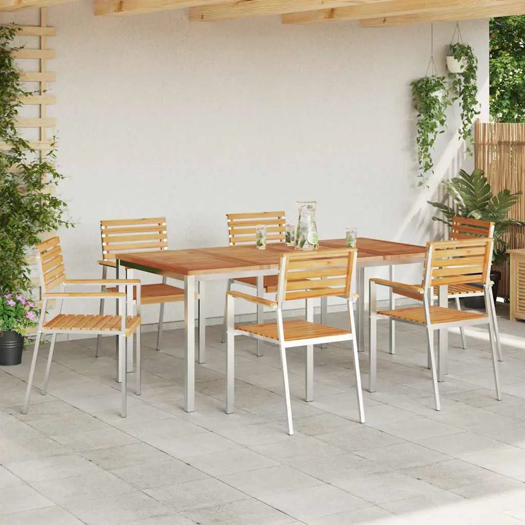 vidaXL vidaXL Garden Chair 6 pcs Oil Natural Solid Teak Wood - Garden Chairs