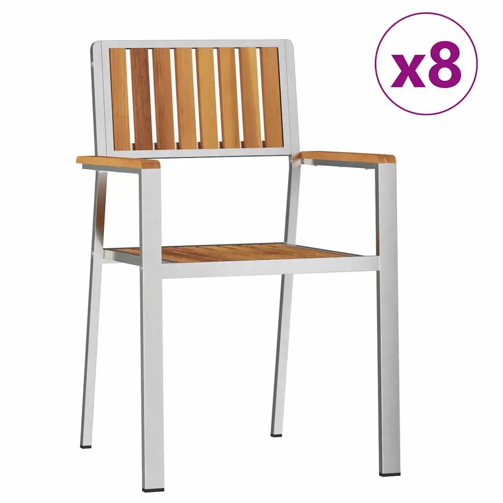 vidaXL vidaXL Garden Chair 8 pcs Brown 56 x 54.5 x 87 cm Solid Acacia Wood -