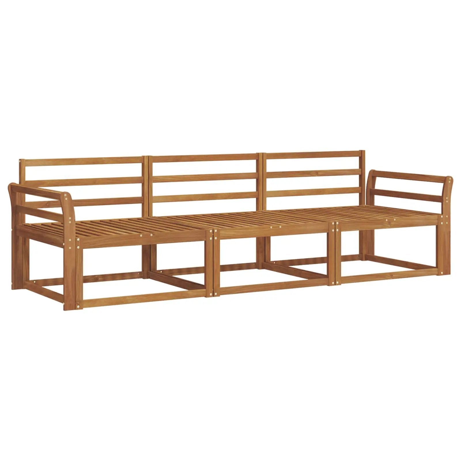 vidaXL vidaXL Outdoor Sofa Set 3 pcs Natural Solid Acacia Wood - Garden Sofa Sets