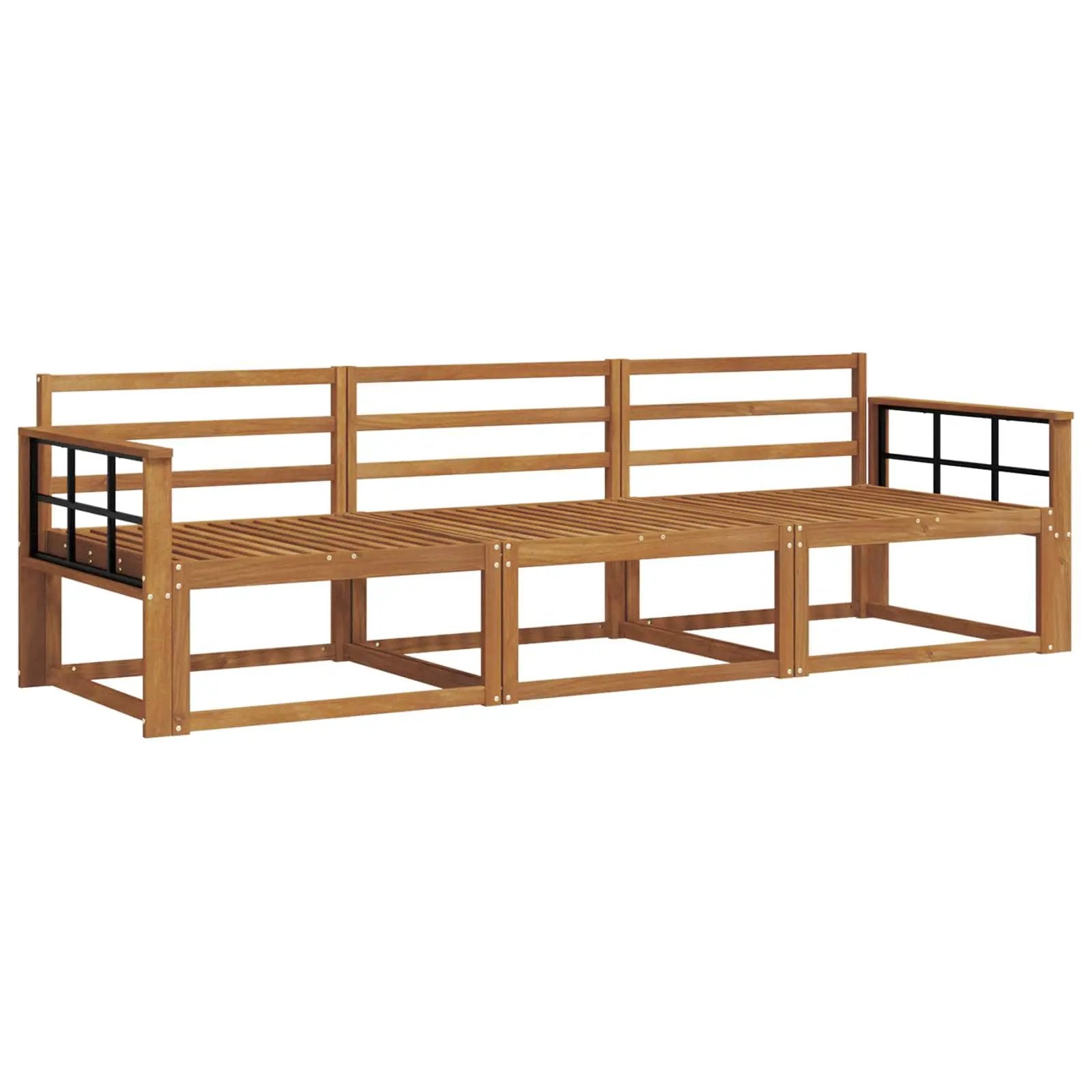 vidaXL vidaXL Outdoor Sofa Set 3 pcs Natural Solid Acacia Wood - Garden Sofa Sets