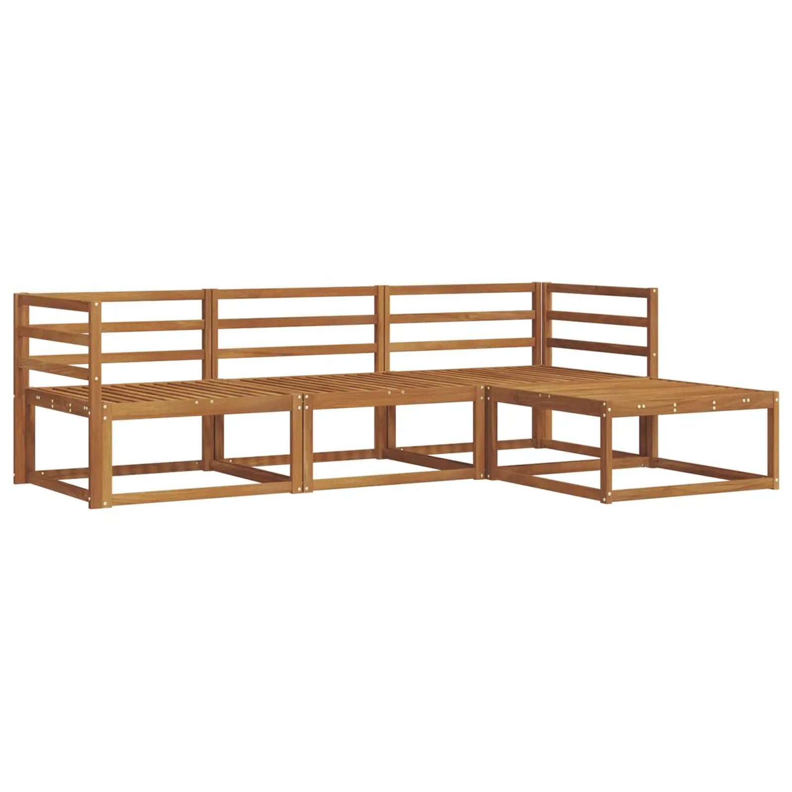 vidaXL vidaXL Outdoor Sofa Set 4 pcs Natural Solid Acacia Wood - Garden Sofa Sets