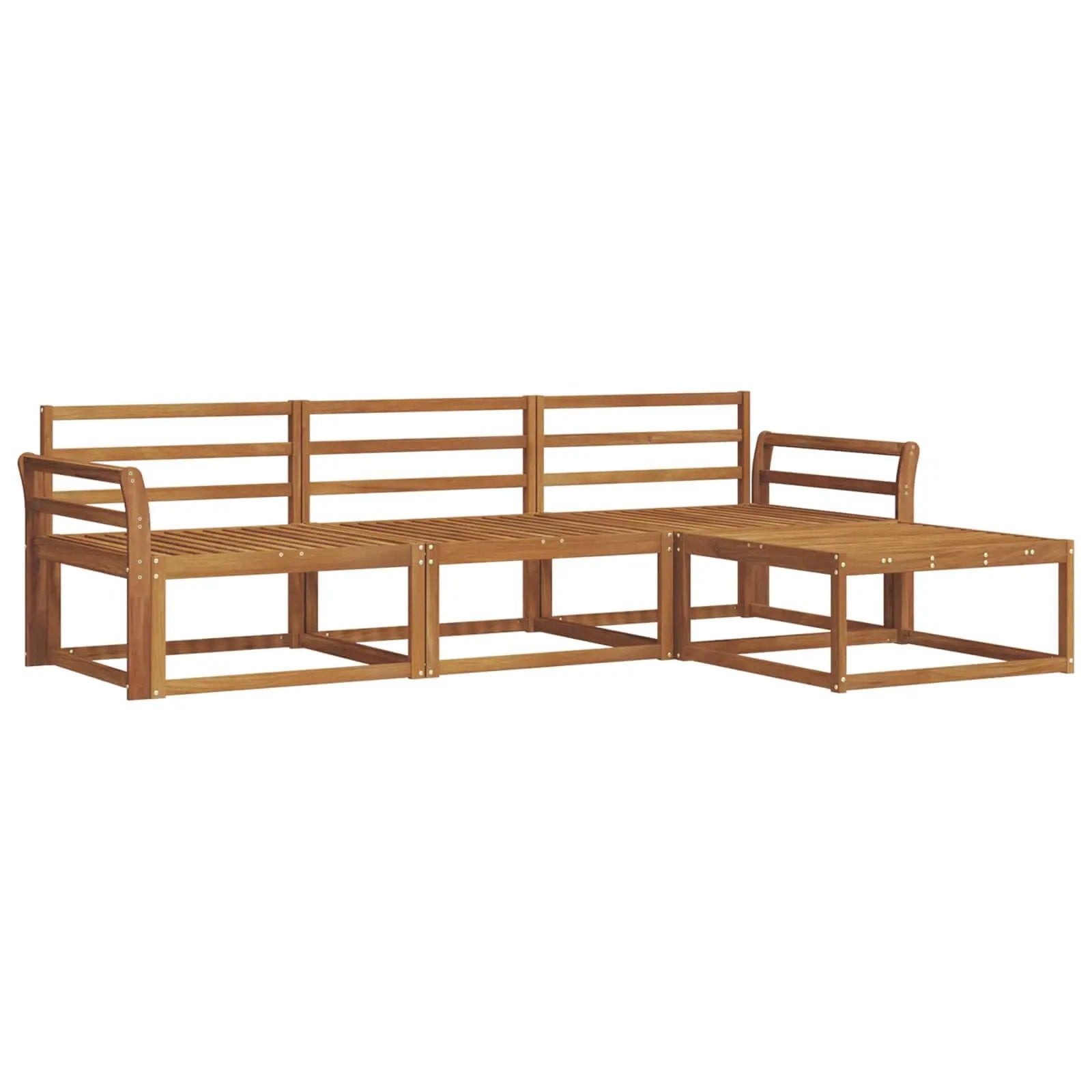 vidaXL vidaXL Outdoor Sofa Set 4 pcs Natural Solid Acacia Wood - Garden Sofa Sets