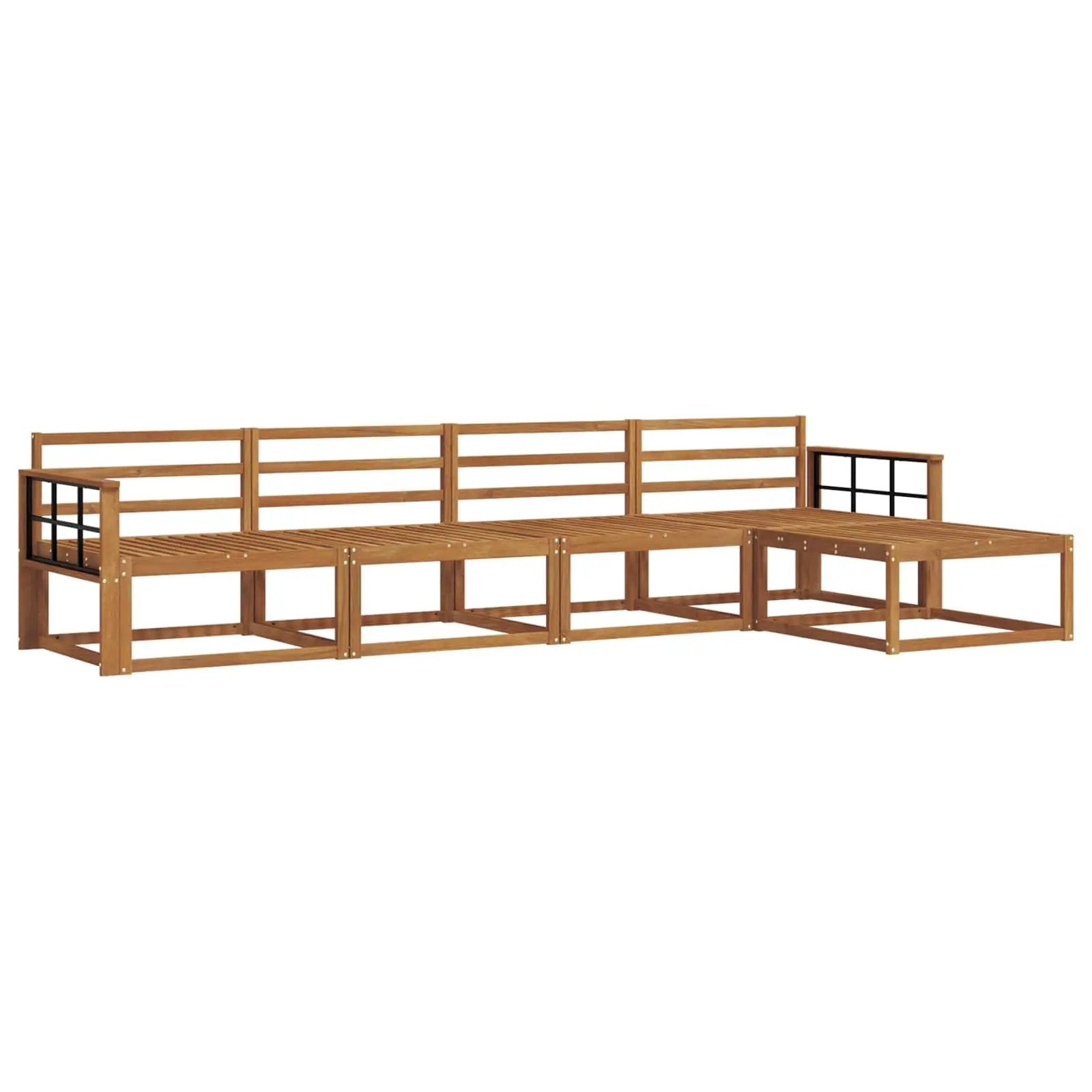 vidaXL vidaXL Outdoor Sofa Set 5 pcs Natural Solid Acacia Wood - Garden Sofa Sets