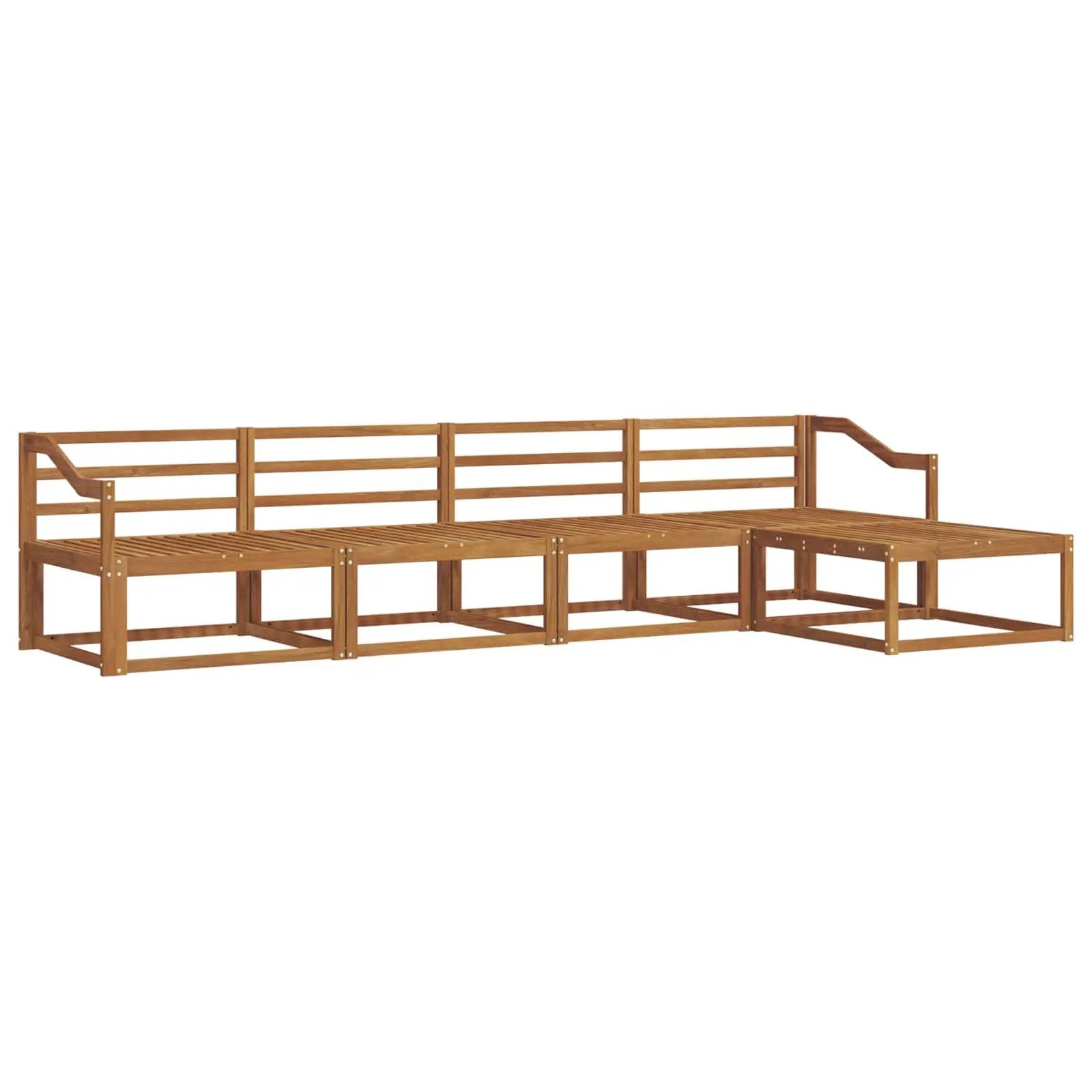 vidaXL vidaXL Outdoor Sofa Set 5 pcs Natural Solid Acacia Wood - Garden Sofa Sets
