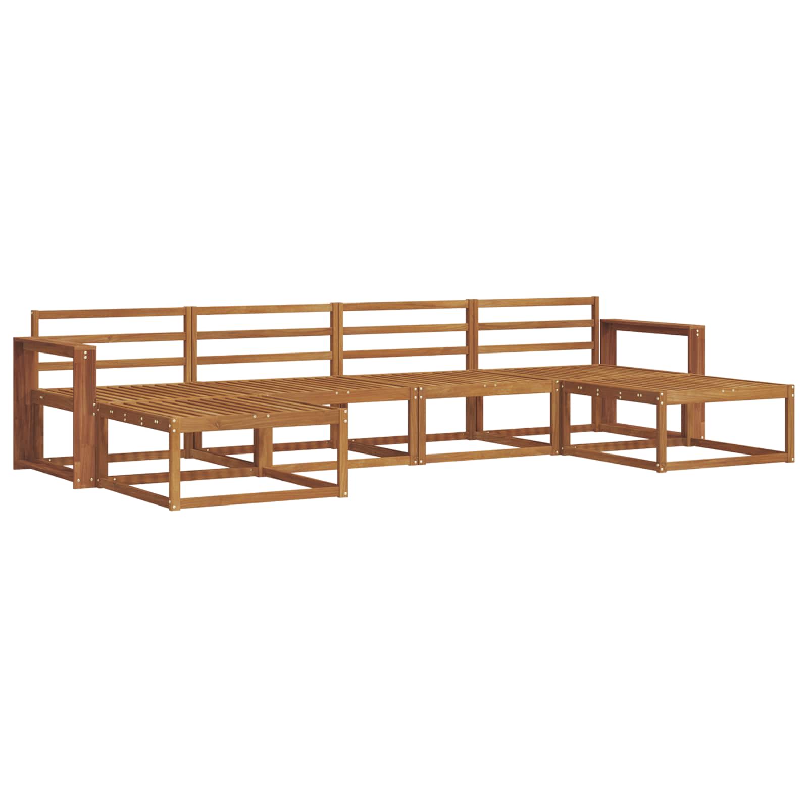 vidaXL vidaXL Outdoor Sofa Set 6 pcs Natural Solid Acacia Wood - Garden Sofa Sets