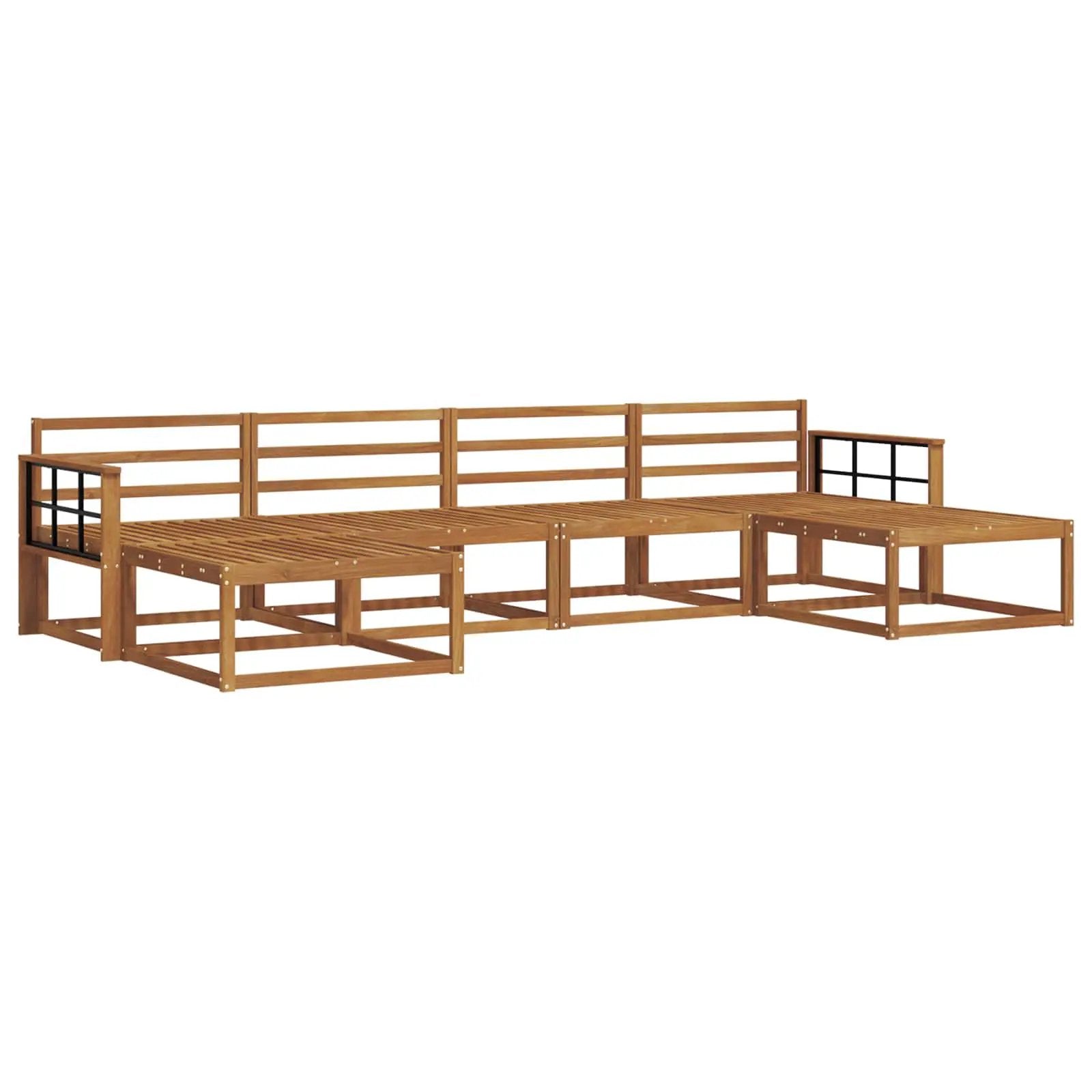 vidaXL vidaXL Outdoor Sofa Set 6 pcs Natural Solid Acacia Wood - Garden Sofa Sets