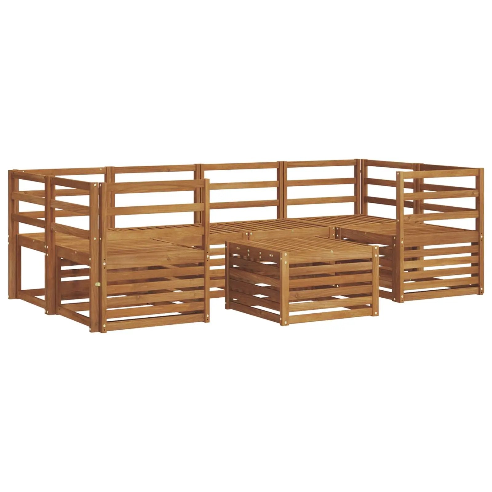 vidaXL vidaXL Outdoor Sofa Set 7 pcs Natural Solid Acacia Wood - Garden Sofa Sets