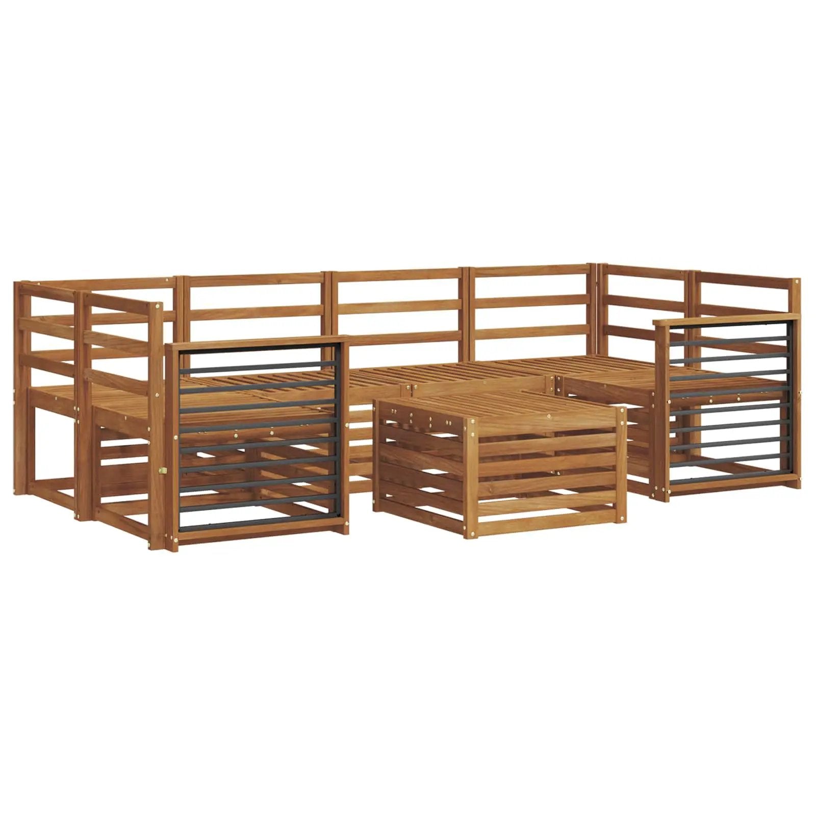 vidaXL vidaXL Sofa Sets 7 pcs Natural Solid Acacia Wood - Garden Sofa Sets
