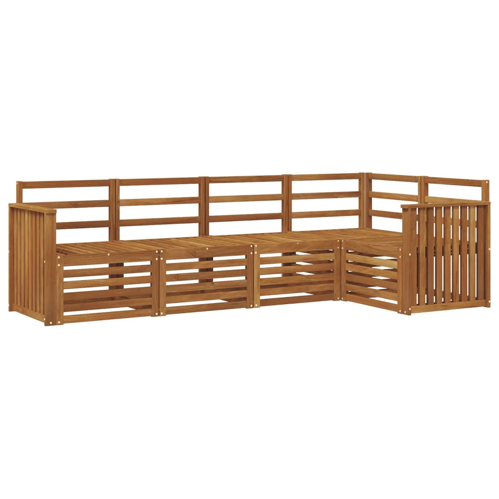 vidaXL vidaXL Sectional Sofa Set 5 pcs Natural Solid Acacia Wood - Garden Sofa Sets