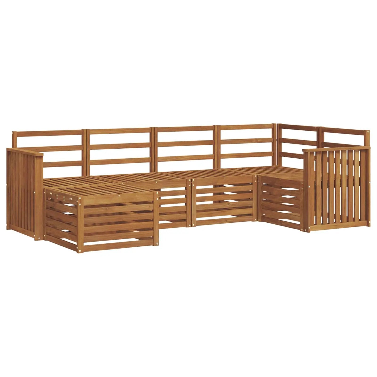 vidaXL vidaXL Sectional Sofa Set 6 pcs Natural Solid Acacia Wood - Garden Sofa Sets