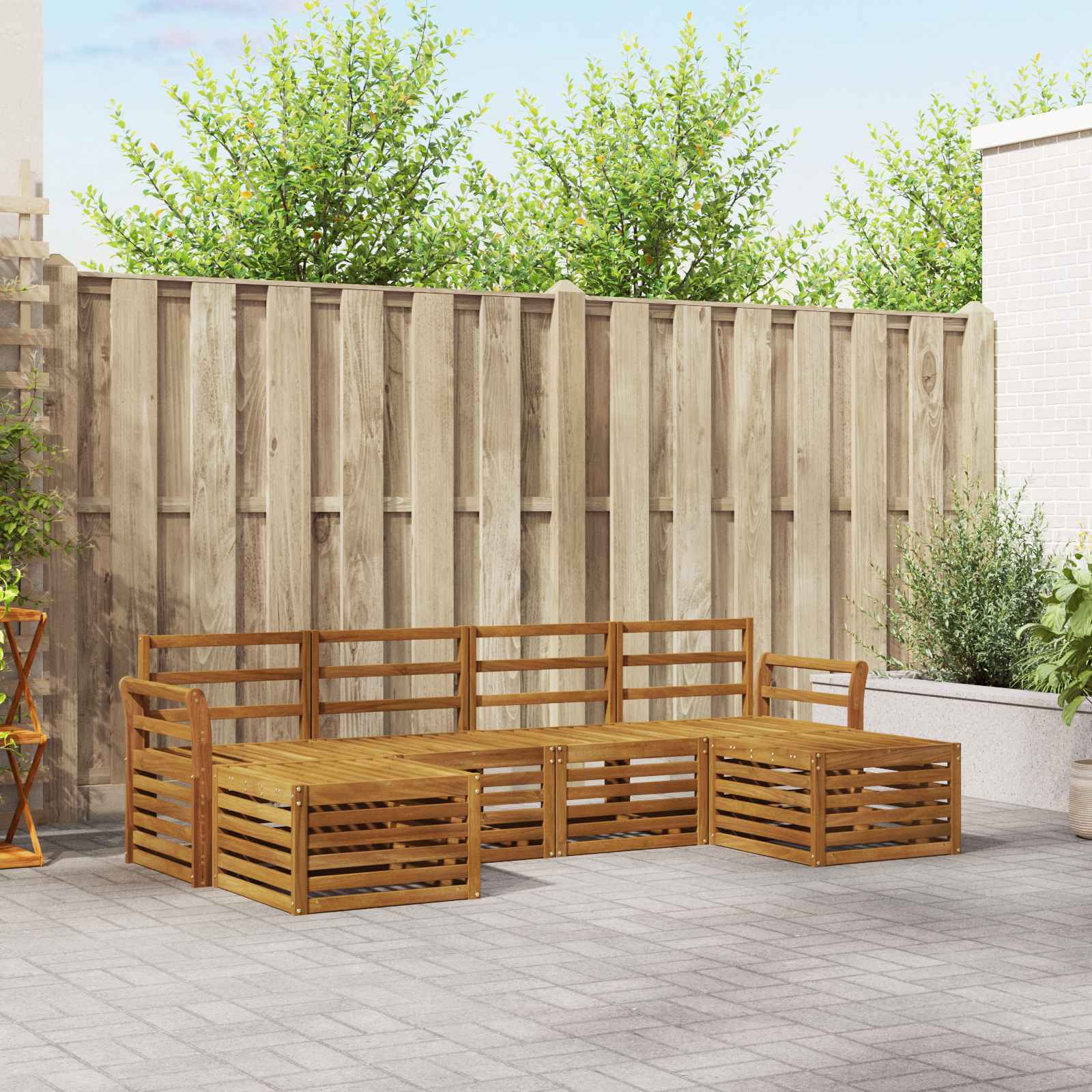 vidaXL vidaXL Sofa Sets 6 pcs Natural Solid Acacia Wood - Garden Sofa Sets
