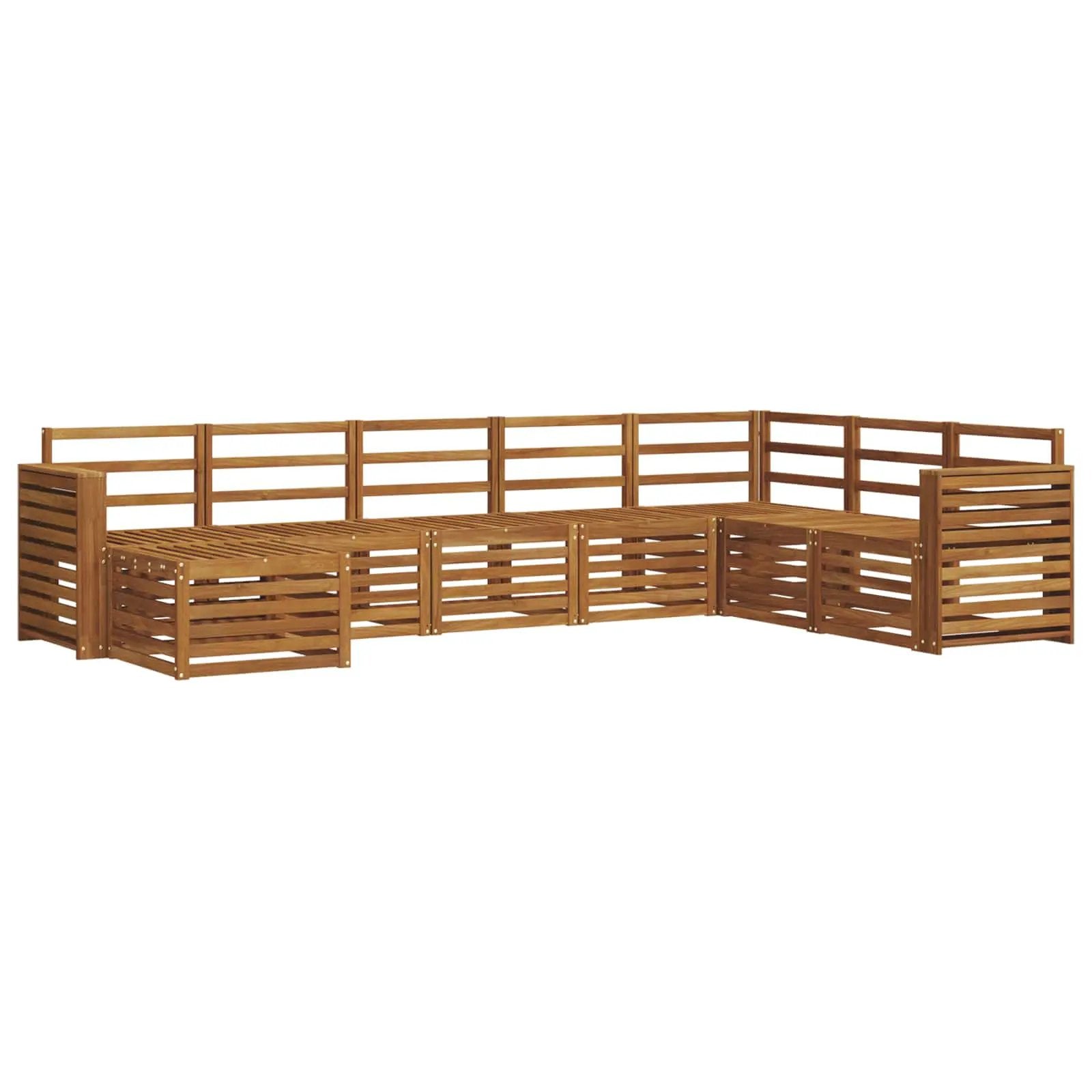 vidaXL vidaXL Outdoor Sofa Set 8 pcs Natural Solid Acacia Wood - Garden Sofa Sets