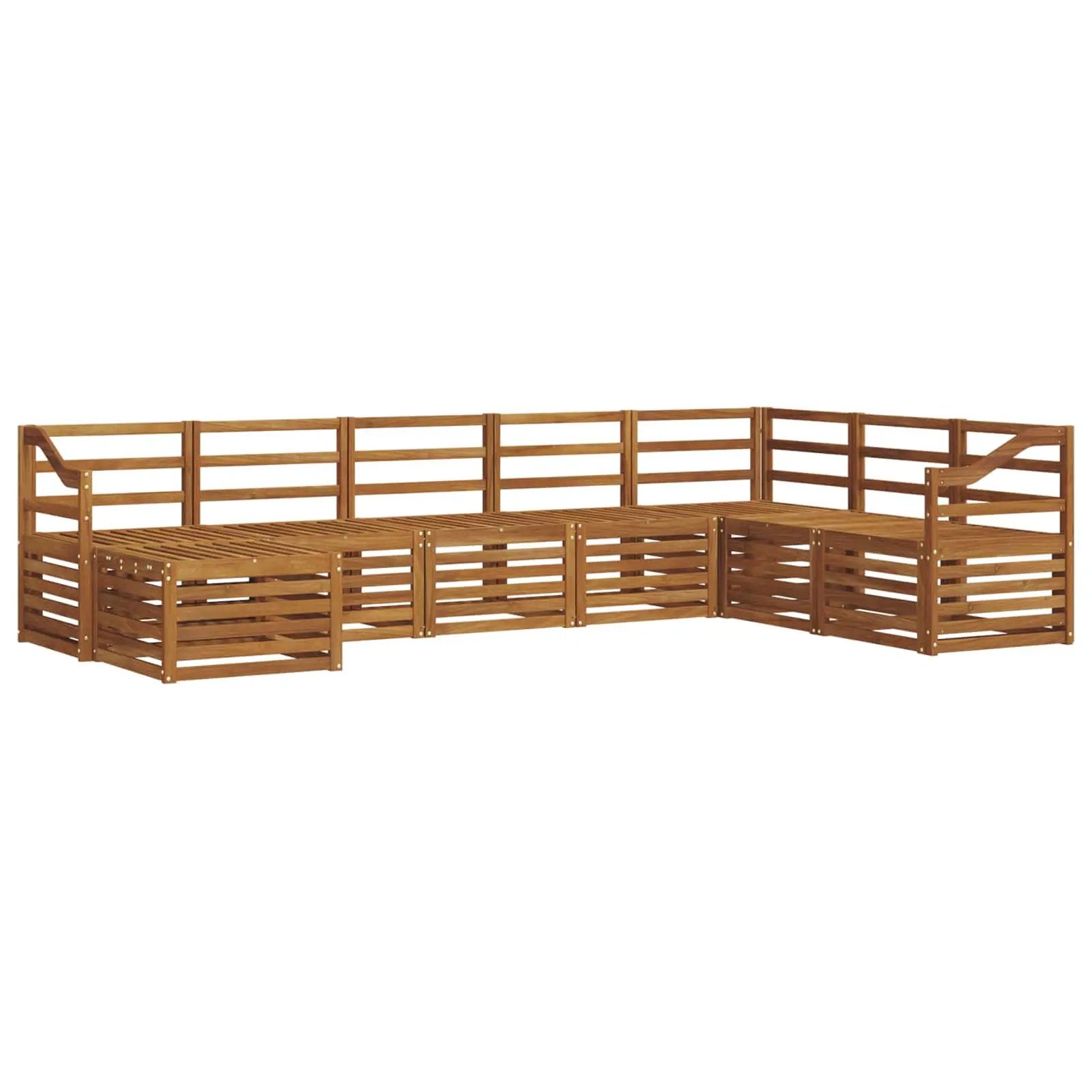 vidaXL vidaXL Outdoor Sofa Set 8 pcs Natural Solid Acacia Wood - Garden Sofa Sets